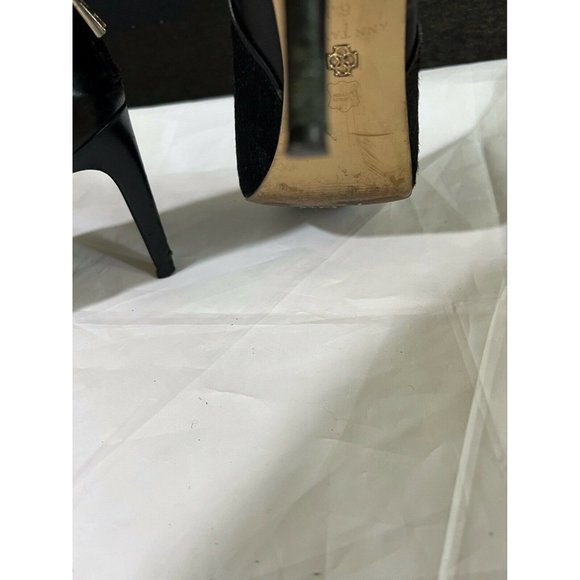 Ann Taylor Women's Black Calf Hair Peep Toe Ankle Booties Zip Size 6.5 - Picture 7 of 12